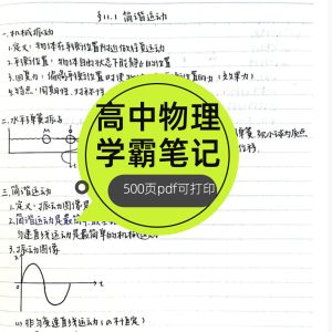 500页高中物理学霸笔记-手写记录常用结论解题技巧pdf电子版【电商热销906】-零一资源网