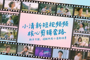 小清新短视频核心剪辑套路，新手万能，适配所有小清新场景-零一资源网