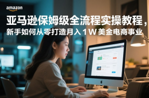 亚马逊保姆级全流程实操教程，新手如何从零打造月入1W美金电商事业-零一资源网