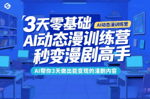 3天零基础AI动态漫训练营，秒变漫剧高手，AI帮你3天做出能变现的漫剧内容-零一资源网