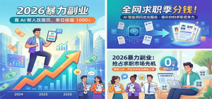 2026暴力副业：靠AI帮人改简历，单日收益1000+，全网求职季分钱-零一资源网