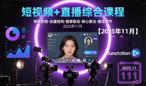 短视频+直播综合课程，审核新规-流量结构-搜索联动-核心算法-推流细节-零一资源网