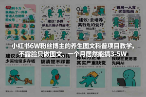 小红书6W粉丝博主的养生图文科普项目教学，不露脸只做图文，一个月居然能搞3-5W-零一资源网