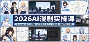 2026AI漫剧实操课：Seedance2.0全流程，小说授权角色分镜剪辑一站式落地变现-零一资源网