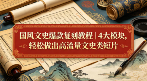 国风文史爆款复刻教程｜4大模块，轻松做出高流量文史类短片-零一资源网