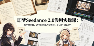 即梦Seedance 2.0漫剧实操课：有手就能做，从小说到成片全教程，小白零门槛上手-零一资源网