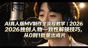 AI真人版MV制作全流程教学｜2026独创人物一致性解锁技巧，从0到1批量出成片-零一资源网