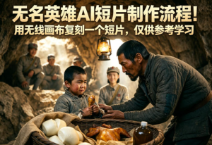 无名英雄AI短片制作流程！用无线画布复刻一个短片，仅供参考学习-零一资源网