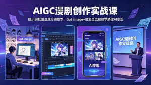 AIGC漫剧创作实战课-更新5月16，提示词批量生成分镜剧本，Gpt image+维洛全流程教学助你AI变现-零一资源网
