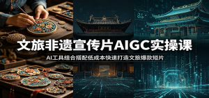 文旅非遗宣传片AIGC实操课:AI工具组合搭配低成本快速打造文旅爆款短片-零一资源网