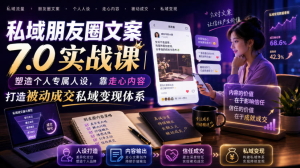 私域朋友圈文案7.0实战课|塑造个人专属人设,靠走心内容打造被动成交私域变现体系-零一资源网